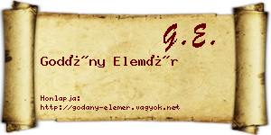 Godány Elemér névjegykártya